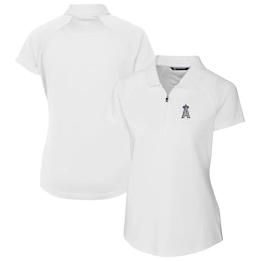 Women's Cutter & Buck White Los Angeles Angels Americana Logo DryTec Forge Stretch Polo