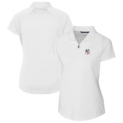 Women's Cutter & Buck White New York Yankees Americana Logo DryTec Forge Stretch Polo