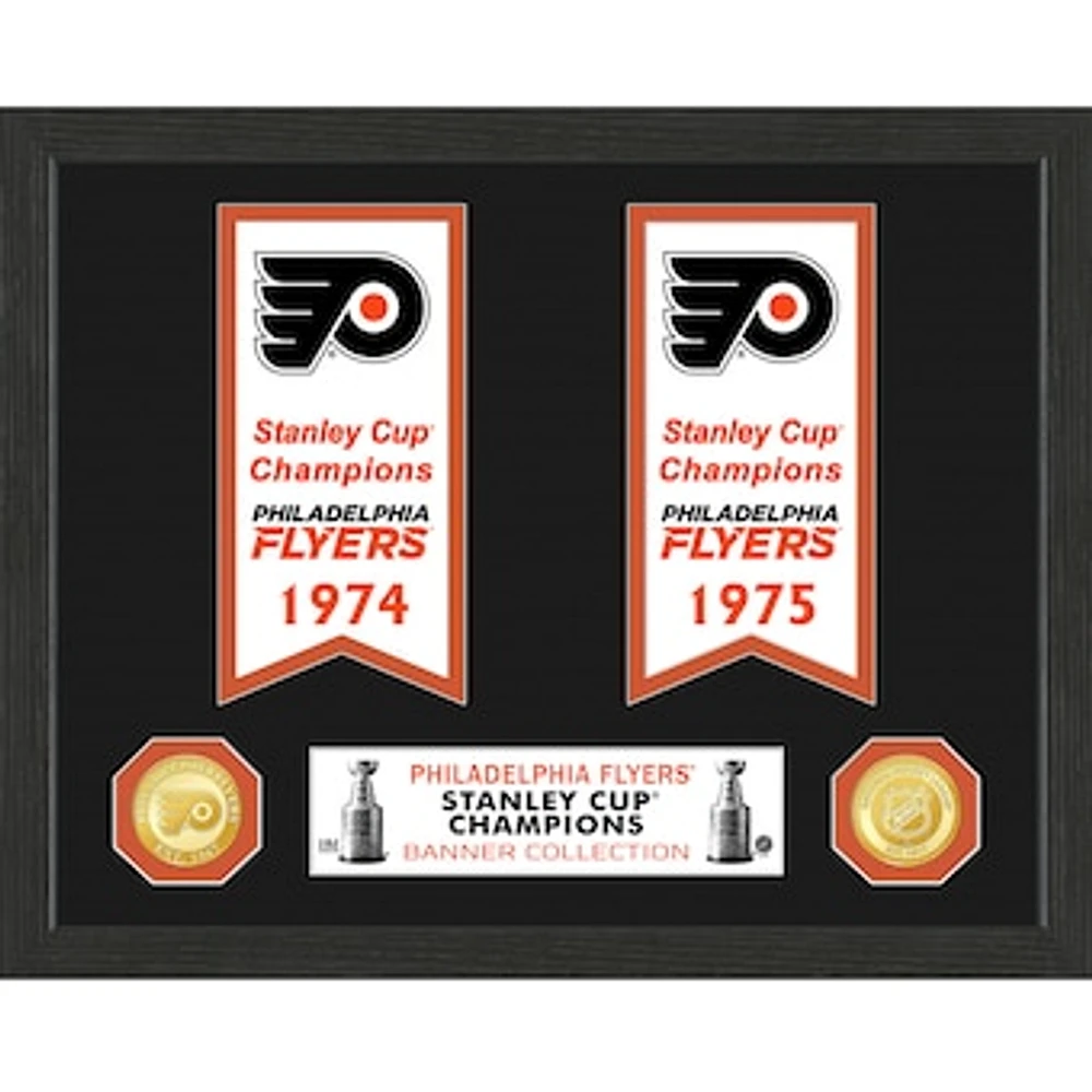 Highland Mint Philadelphia Flyers Two-Time Stanley Cup Champions 12'' x 15'' Framed Banner Collection