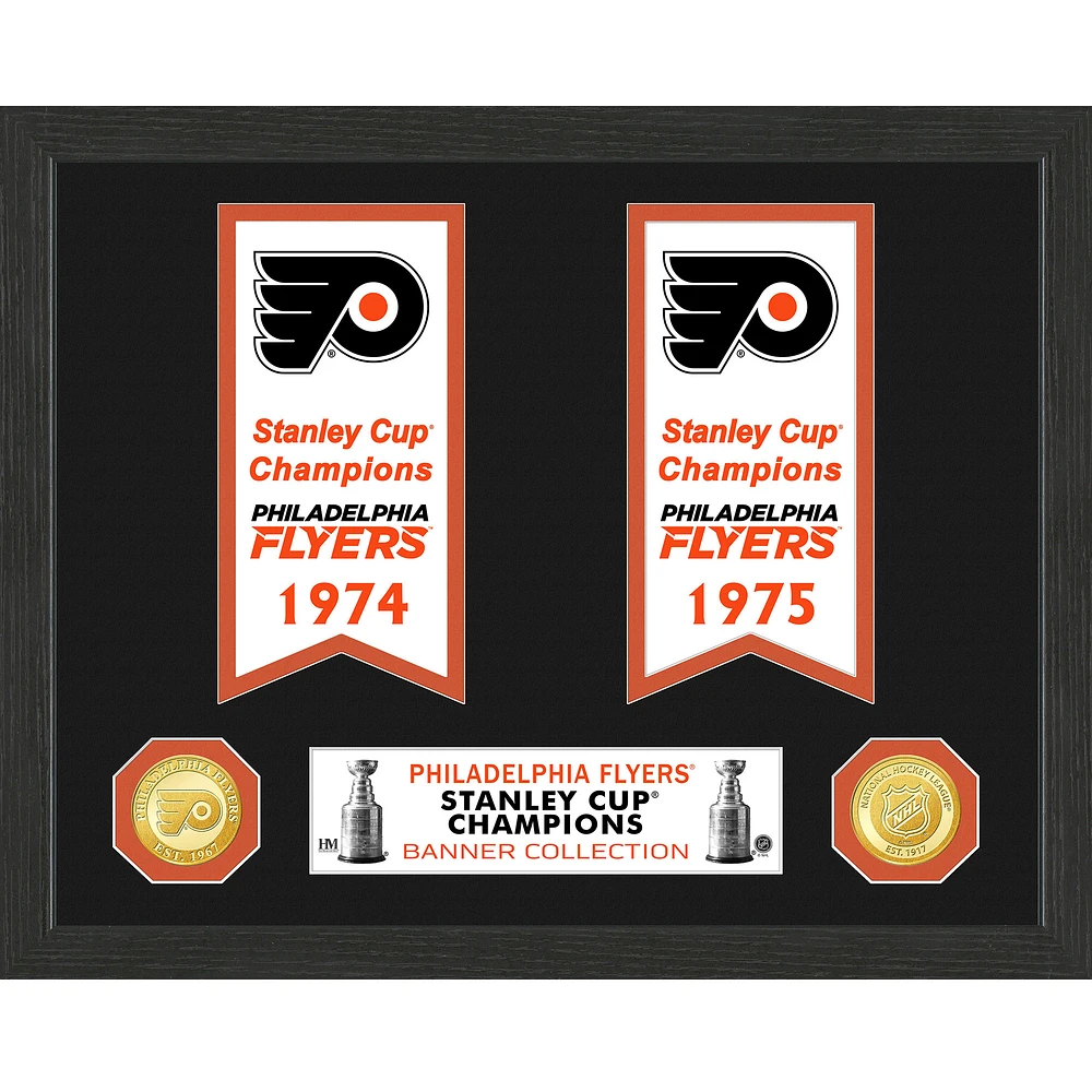 Highland Mint Philadelphia Flyers Two-Time Stanley Cup Champions 12'' x 15'' Framed Banner Collection