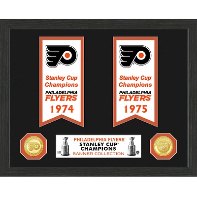 Highland Mint Philadelphia Flyers Two-Time Stanley Cup Champions 12'' x 15'' Framed Banner Collection