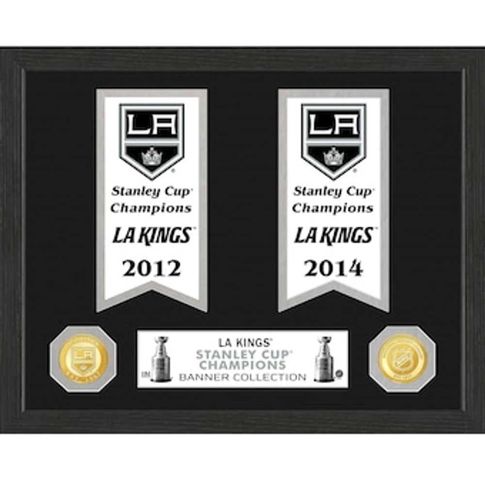 Highland Mint Los Angeles Kings Two-Time Stanley Cup Champions 12'' x 15'' Framed Banner Collection