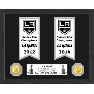 Highland Mint Los Angeles Kings Two-Time Stanley Cup Champions 12'' x 15'' Framed Banner Collection