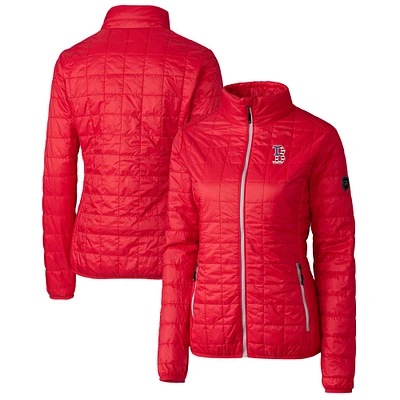 Women's Cutter & Buck Red Boston Sox Americana Logo Rainier PrimaLoft Eco Insulated Full-Zip Puffer Jacket