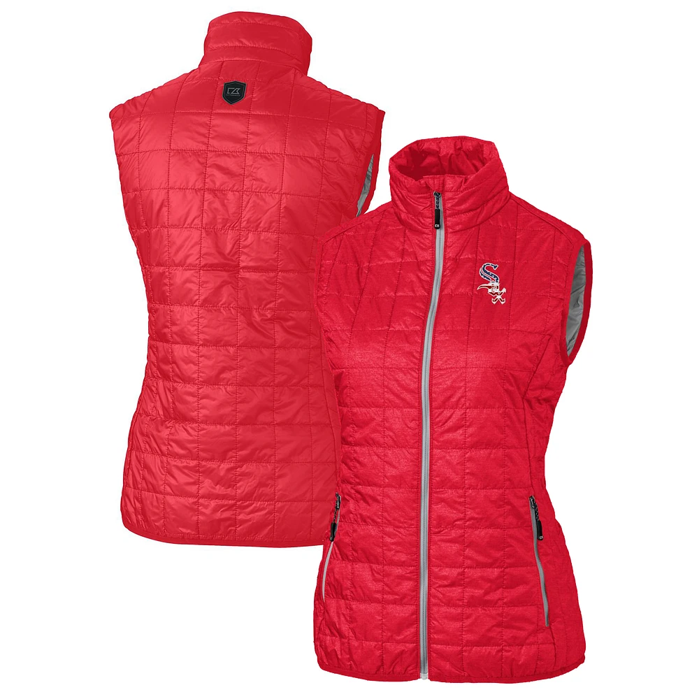 Women's Cutter & Buck Red Chicago White Sox Americana Logo Rainier PrimaLoft Womens Eco Insulated Full-Zip Puffer Vest