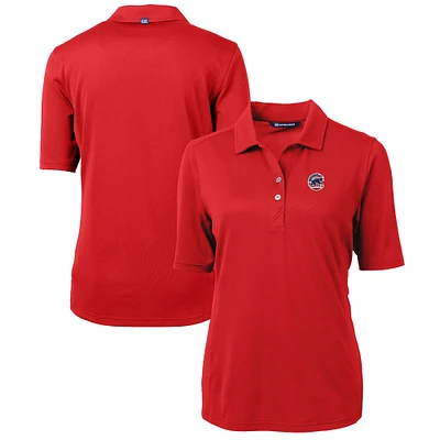 Women's Cutter & Buck Red Chicago Cubs Americana Logo DryTec Virtue Eco Pique Recycled Polo