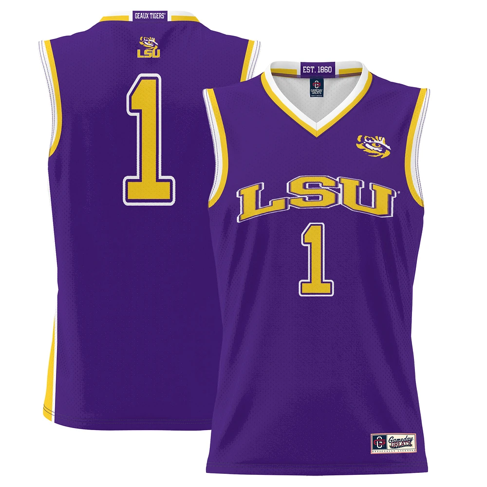 Men's GameDay Greats #1 Purple LSU Tigers Lightweight Basketball Jersey