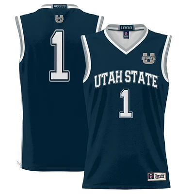 Men's GameDay Greats #1 Navy Utah State Aggies Lightweight Basketball Jersey