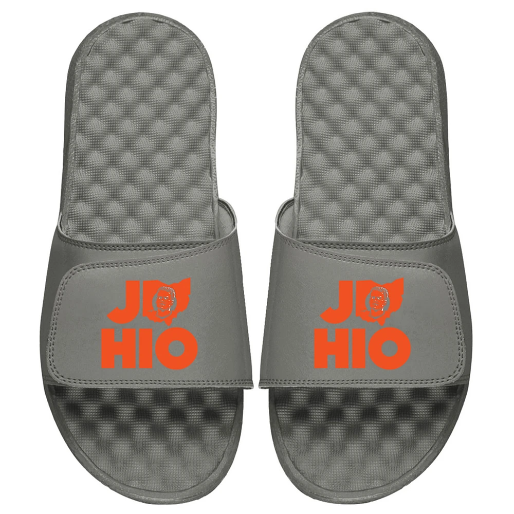 Men's ISlide x BreakingT Joe Burrow Gray NFLPA JOHIO Slide Sandals