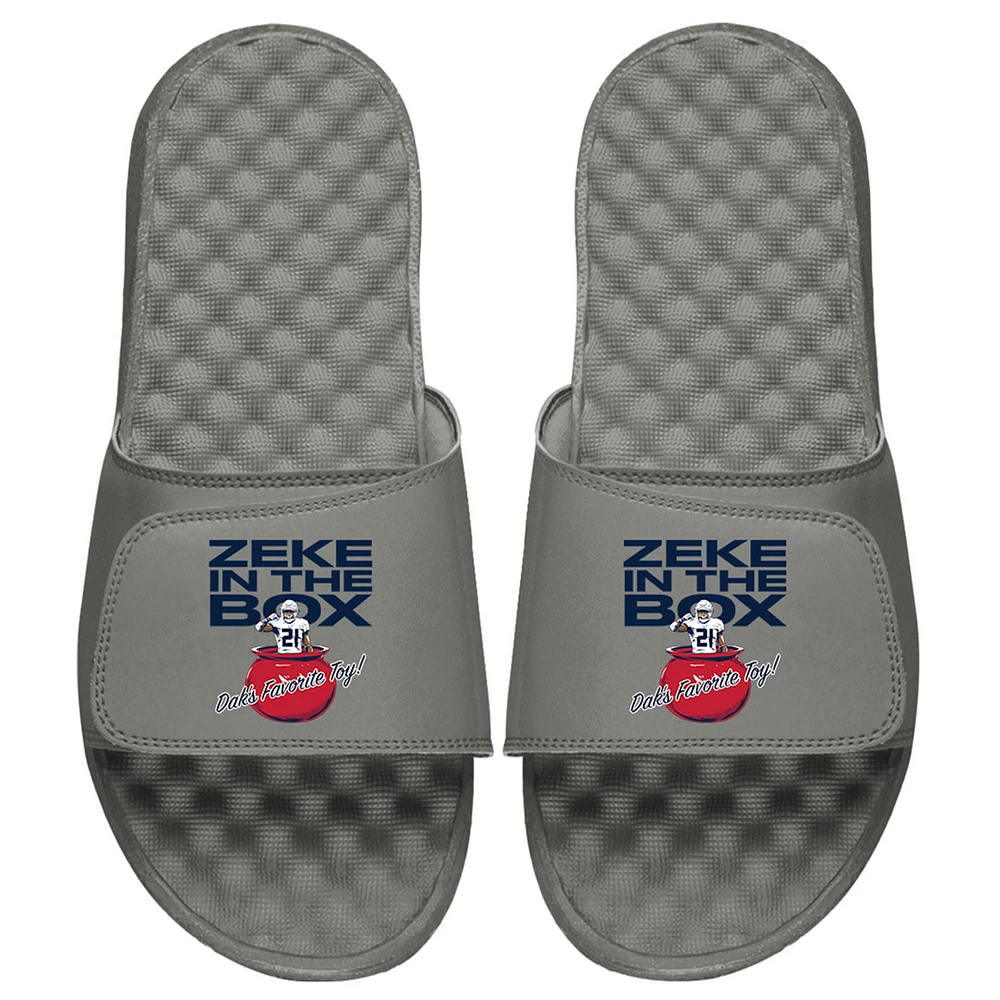 Men's ISlide x BreakingT Ezekiel Elliott Gray NFLPA Zeke The Box Slide Sandals