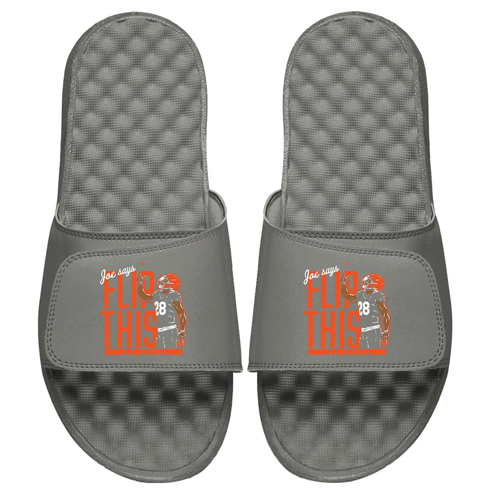 Youth ISlide x BreakingT Joe Mixon Gray NFLPA Flip This Slide Sandals