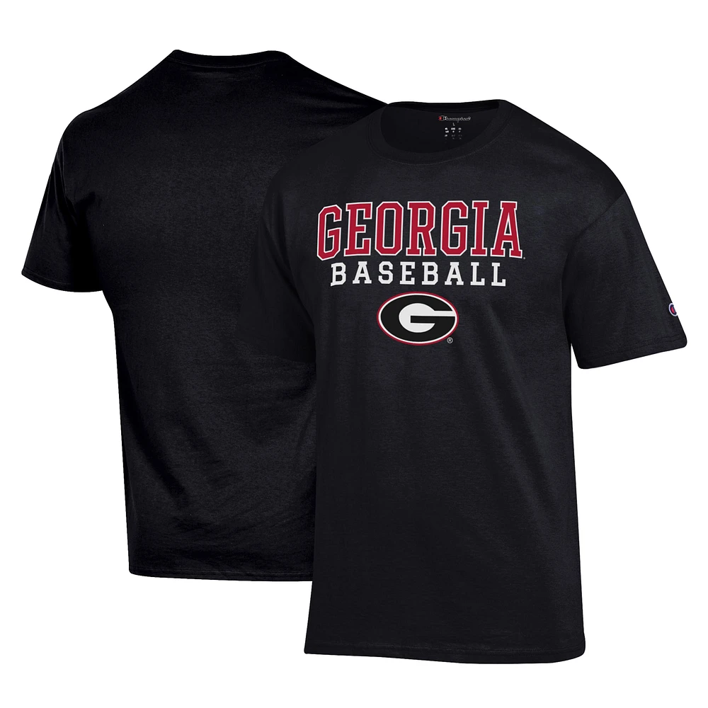 Men's Champion Georgia Bulldogs Stack Logo Baseball T-Shirt