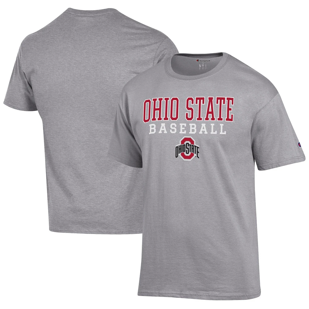 Men's Champion Ohio State Buckeyes Stack Logo Baseball T-Shirt