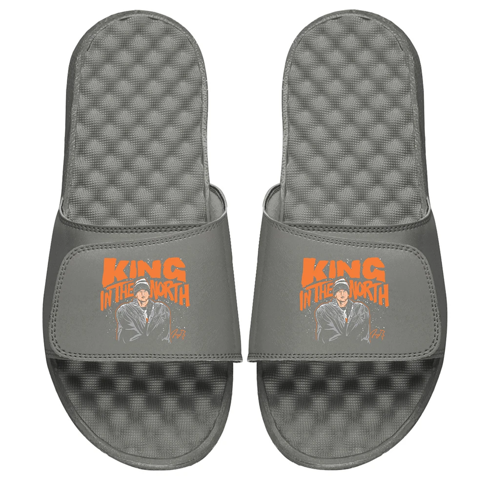 Youth ISlide x BreakingT Joe Burrow Gray NFLPA King The North Slide Sandals