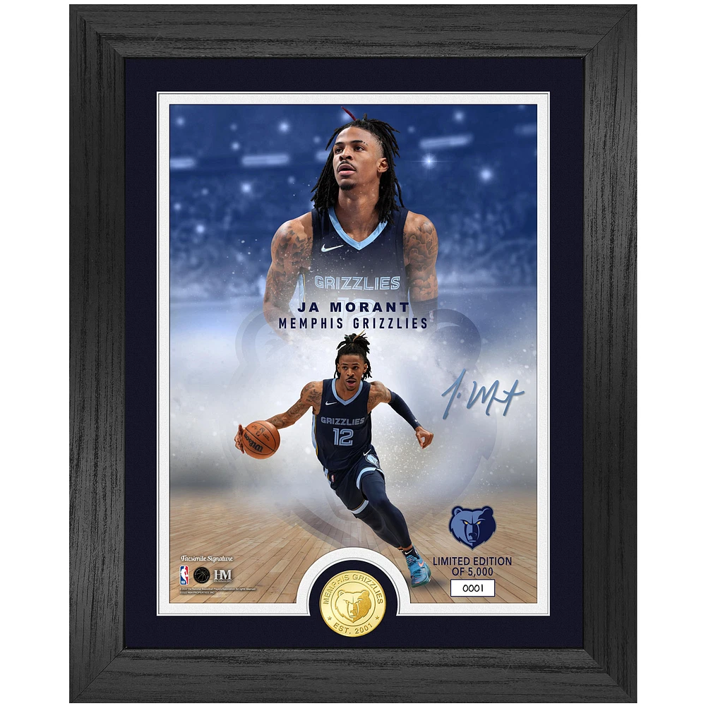 Highland Mint Ja Morant Memphis Grizzlies NBA Player 13" x 16" Bronze Coin Photo Mint