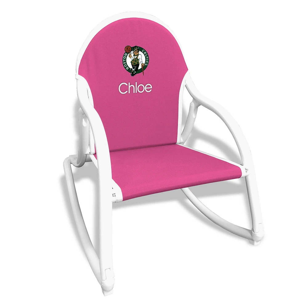 Children's Pink Boston Celtics Personalized Rocking Chair