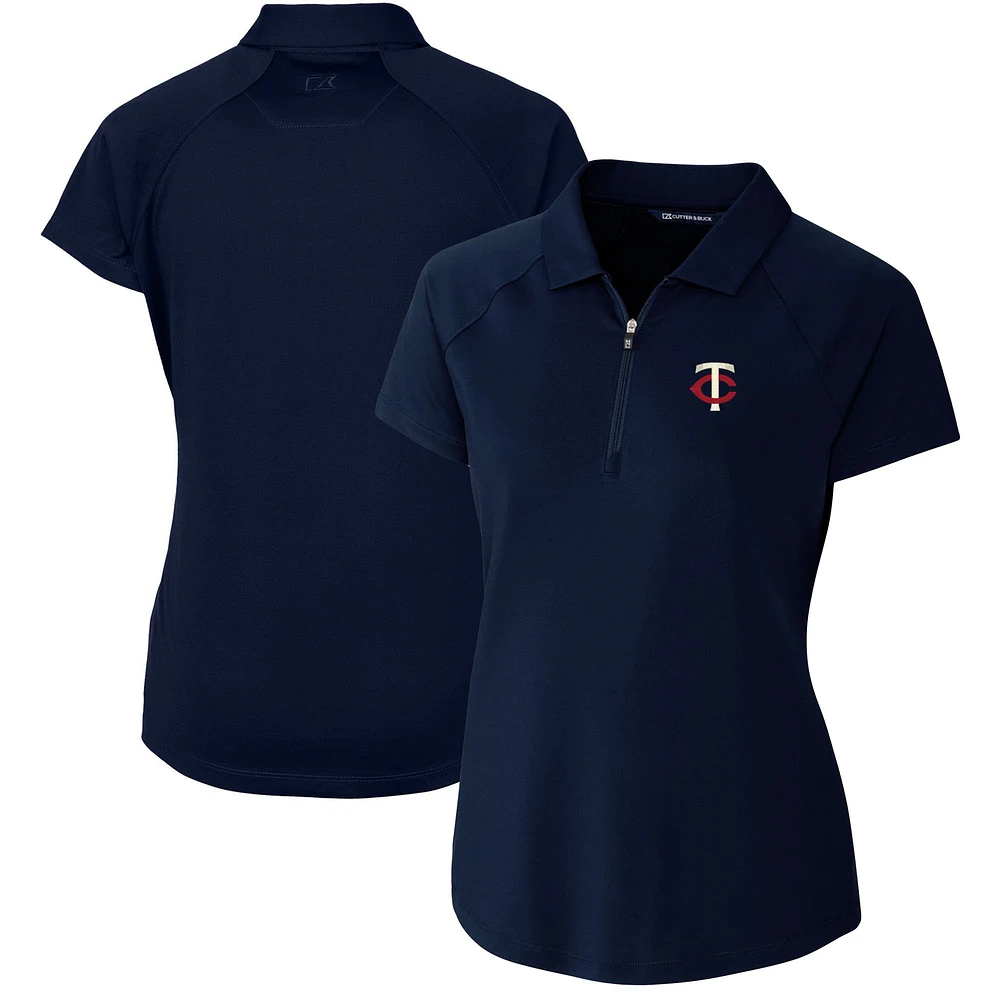 Women's Cutter & Buck Navy Minnesota Twins DryTec Forge Stretch Polo
