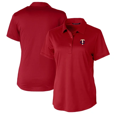 Women's Cutter & Buck Cardinal Minnesota Twins DryTec Prospect Textured Stretch Polo