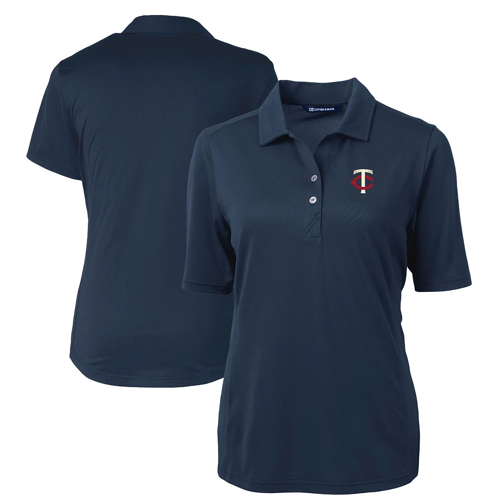 Women's Cutter & Buck Navy Minnesota Twins DryTec Virtue Eco Pique Recycled Polo