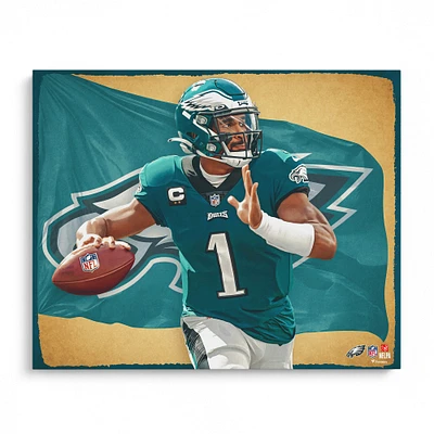 Jalen Hurts Philadelphia Eagles Unsigned 16" x 20" Photo Print - Designed by Artist Brian Konnick