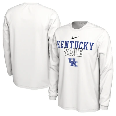 Nike White Kentucky Wildcats 2023 On Court Bench Long Sleeve T-Shirt