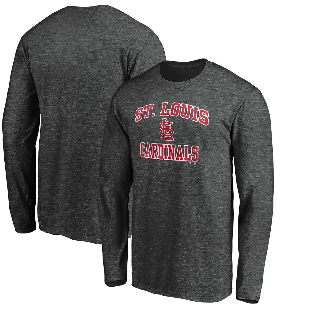 Men's Charcoal St. Louis Cardinals Heart & Soul Team Long Sleeve T-Shirt