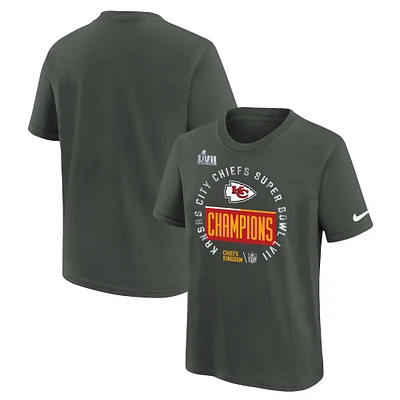 Preschool Nike Anthracite Kansas City Chiefs Super Bowl LVII Champions Locker Room Trophy Collection T-Shirt