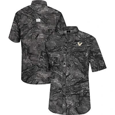 Men's Colosseum Charcoal Vanderbilt Commodores Realtree Aspect Charter Full-Button Fishing Shirt