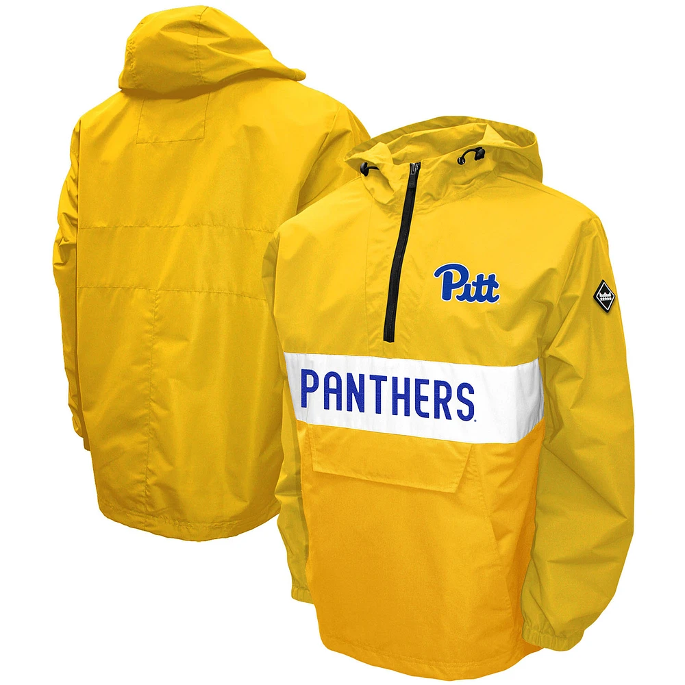 Men's Franchise Club Gold Pitt Panthers Alpha Anorak Half-Zip Jacket