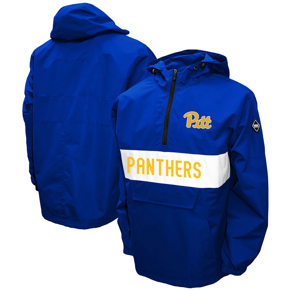 Men's Franchise Club Royal Pitt Panthers Alpha Anorak Half-Zip Jacket