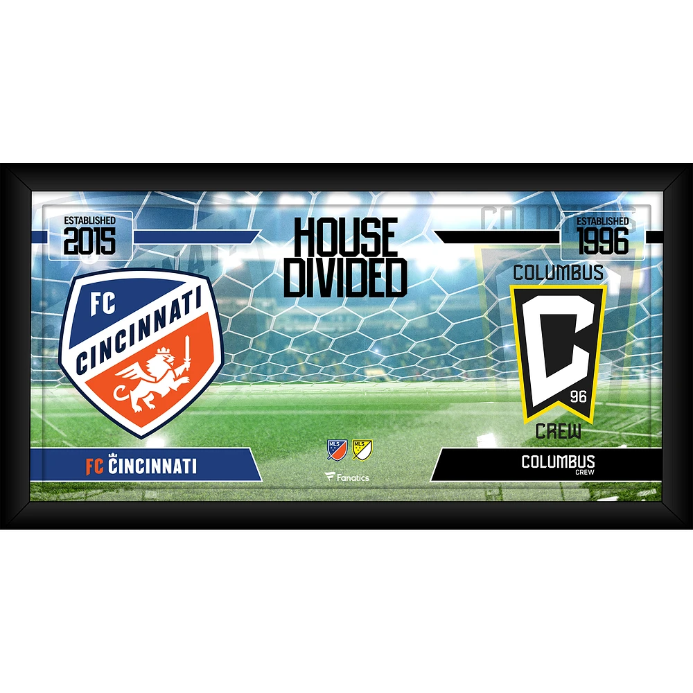 FC Cincinnati vs. Columbus Crew Framed 10" x 20" House Divided Collage