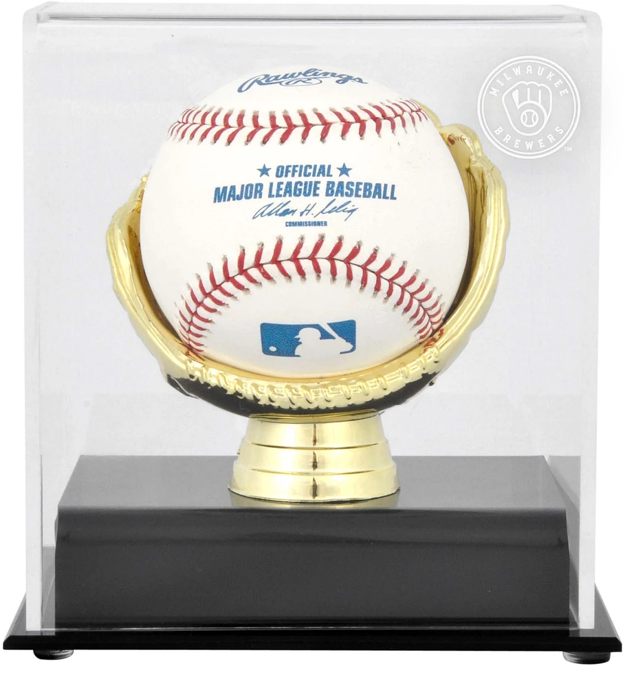 Milwaukee Brewers Gold Glove Single Baseball 2020-Present Logo Display Case
