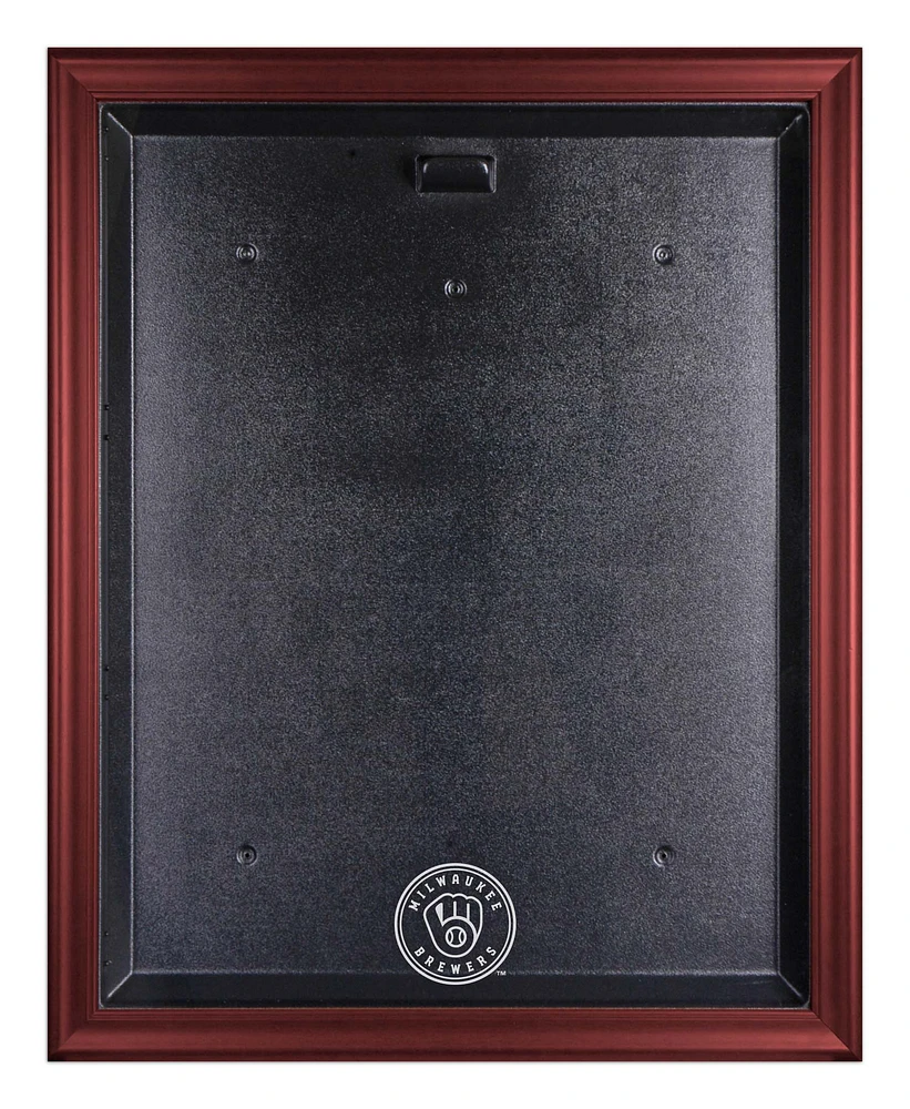Milwaukee Brewers Mahogany Framed 2020-Present Logo Jersey Display Case
