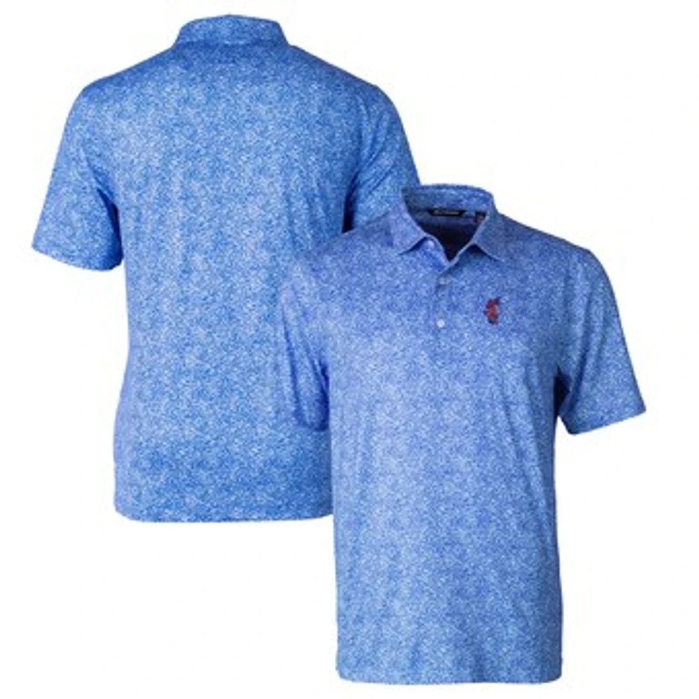 Men's Cutter & Buck Royal Florida Gators Swinging Gator Pike Constellation Print Stretch Polo