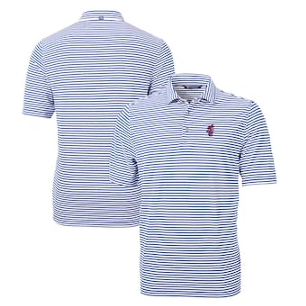 Men's Cutter & Buck Florida Gators Swinging Gator Virtue Eco Pique Stripe Recycled Polo
