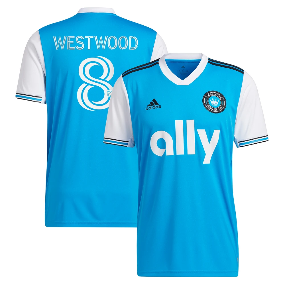 Men's adidas Ashley Westwood Blue Charlotte FC 2023 Newly Minted Replica Player Jersey