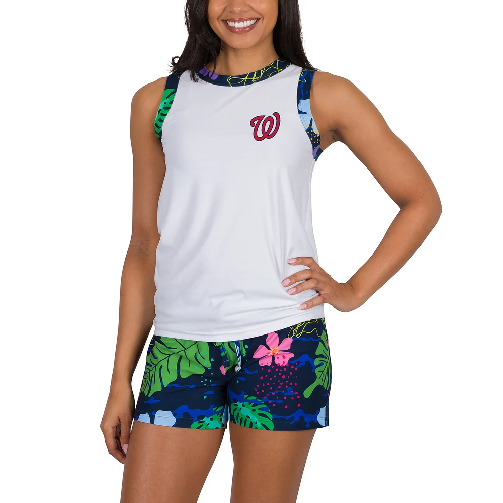 Women's Concepts Sport White Washington Nationals Roamer Knit Tank Top & Shorts Set