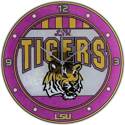 LSU Tigers 12'' Art-Glass Wall Clock