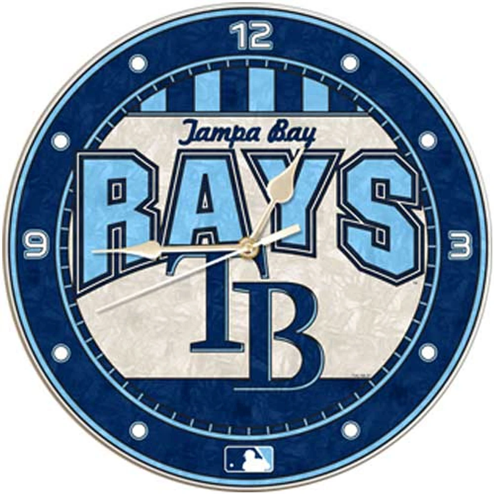 Tampa Bay Rays Art-Glass Wall Clock