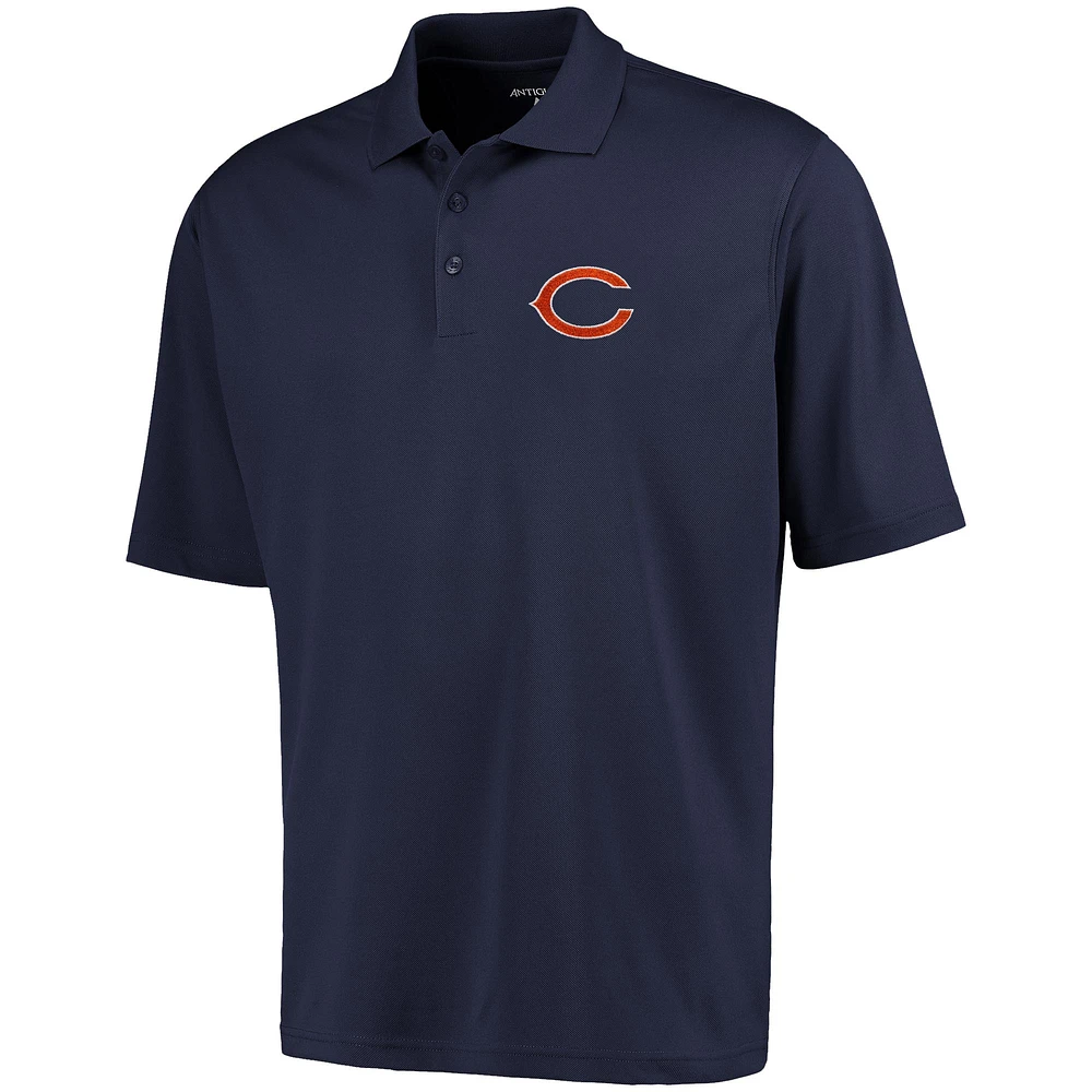 Antigua Chicago Bears Pique Xtra-Lite Polo - Navy