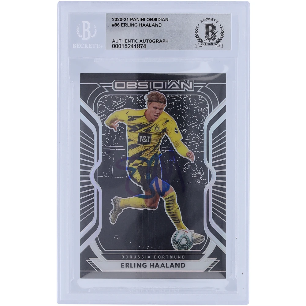 Erling Haaland Borussia Dortmund Autographed 2020-21 Panini Obsidian #86 #161/195 BAS Authenticated 10 Card