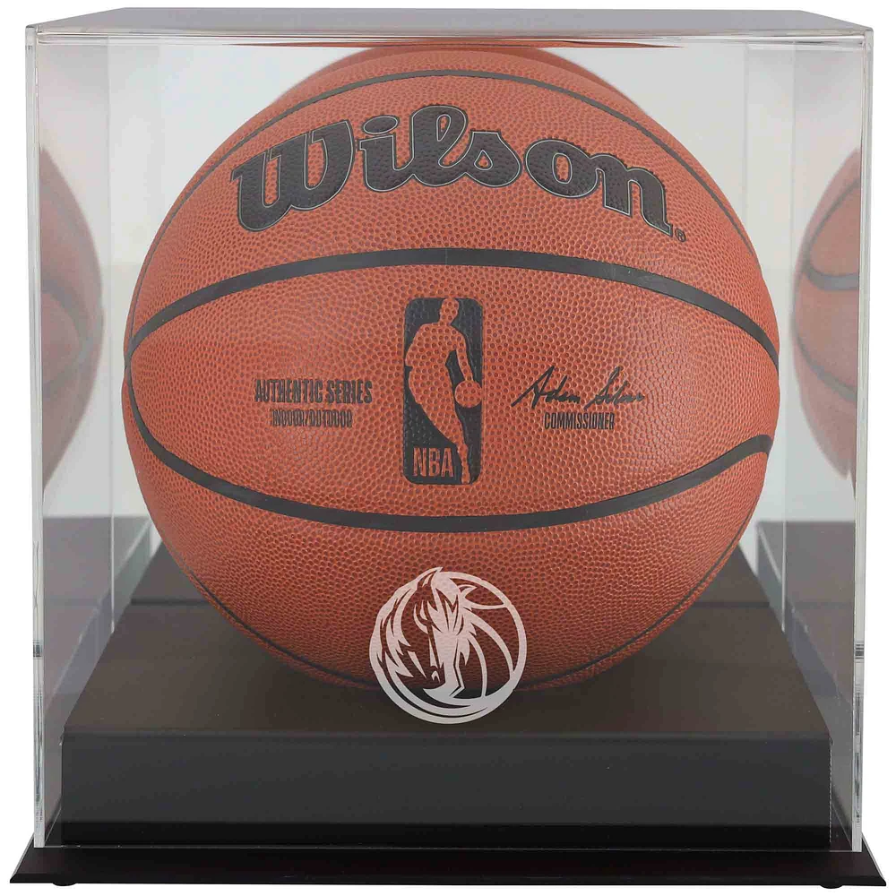 Dallas Mavericks Black Base Team Logo Basketball Display Case with Mirrored Back