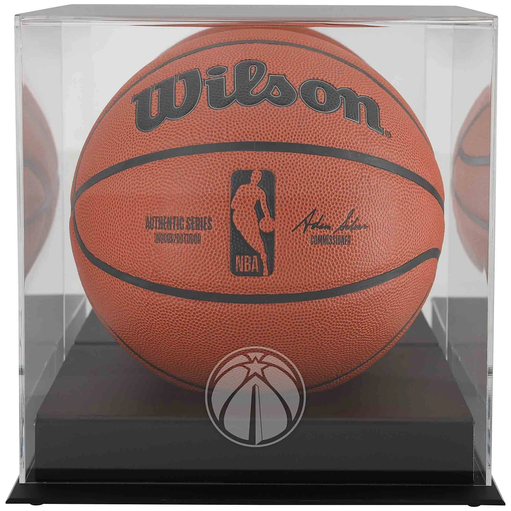 Washington Wizards Black Base Team Logo Basketball Display Case with Mirrored Back