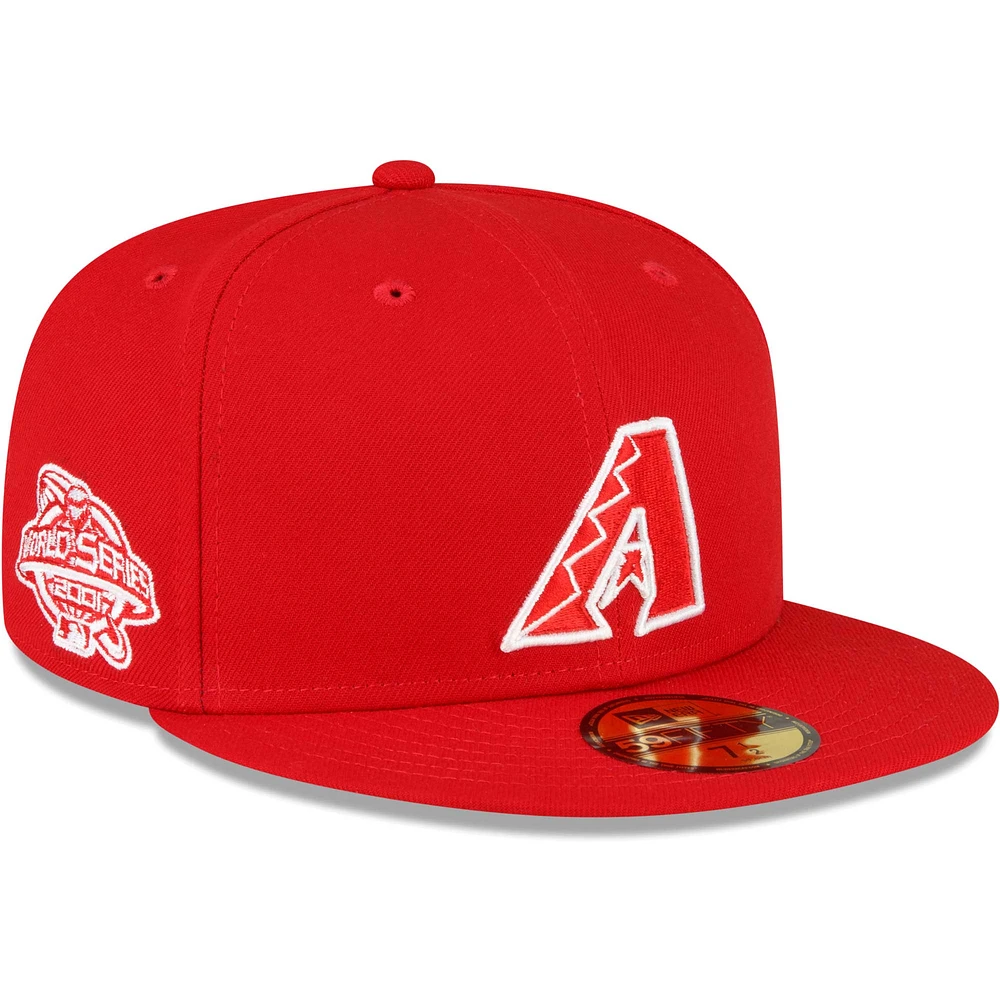 Men's New Era Red Arizona Diamondbacks Sidepatch 59FIFTY Fitted Hat