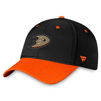 Men's Fanatics Black/Orange Anaheim Ducks Authentic Pro Rink Two-Tone Flex Hat