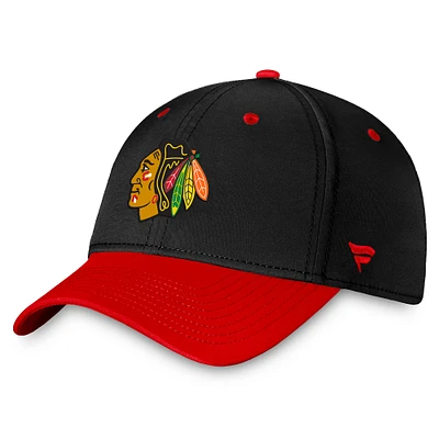 Men's Fanatics Black/Red Chicago Blackhawks Authentic Pro Rink Two-Tone Flex Hat