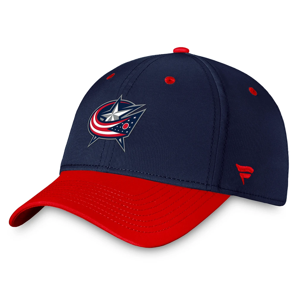 Men's Fanatics Navy/Red Columbus Blue Jackets Authentic Pro Rink Two-Tone Flex Hat
