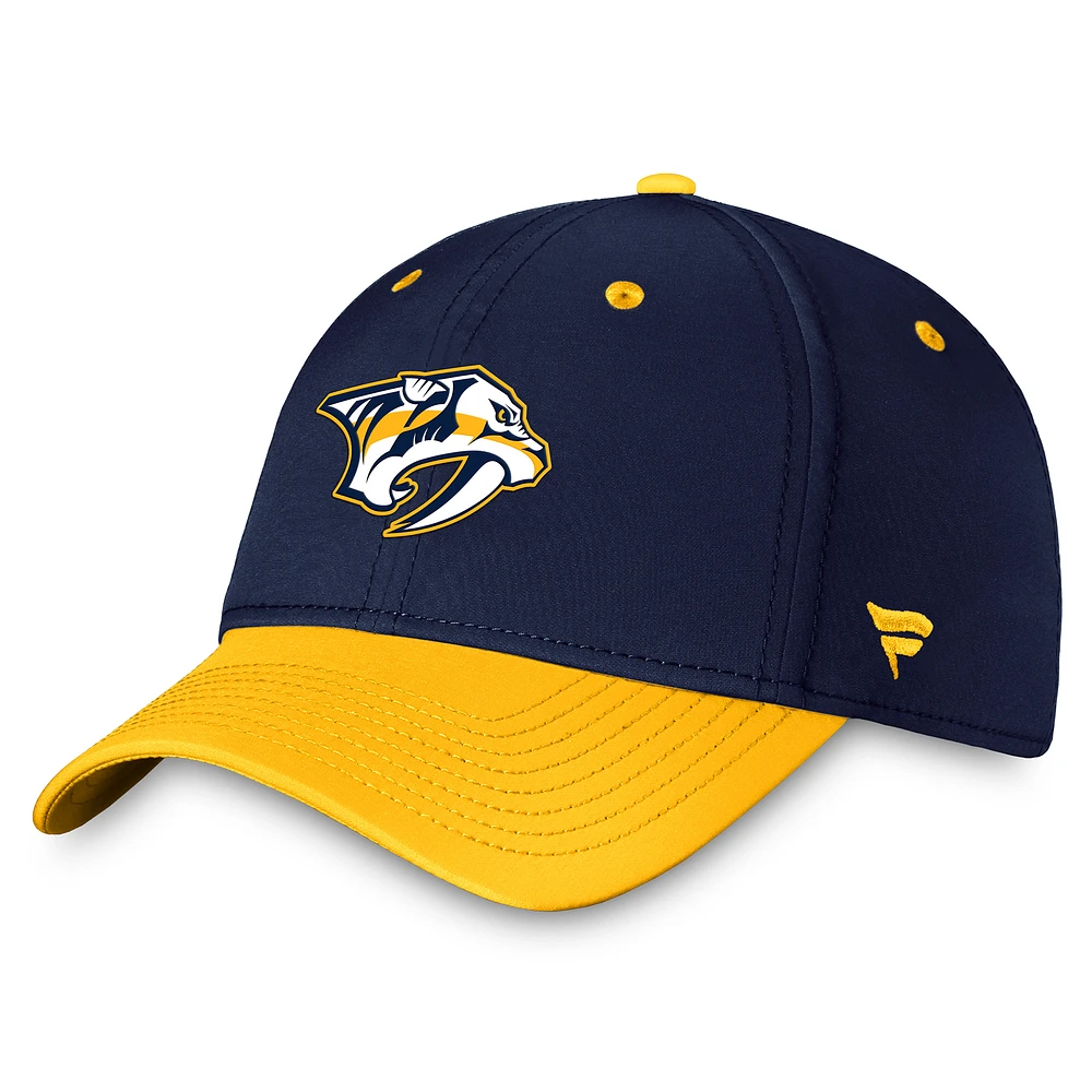 Men's Fanatics Navy/Gold Nashville Predators Authentic Pro Rink Two-Tone Flex Hat