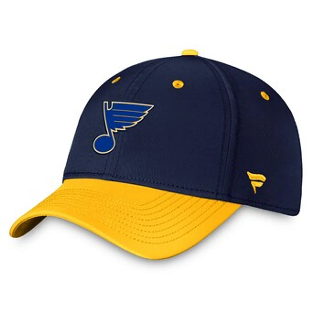 Men's Fanatics Navy/Gold St. Louis Blues Authentic Pro Rink Two-Tone Flex Hat