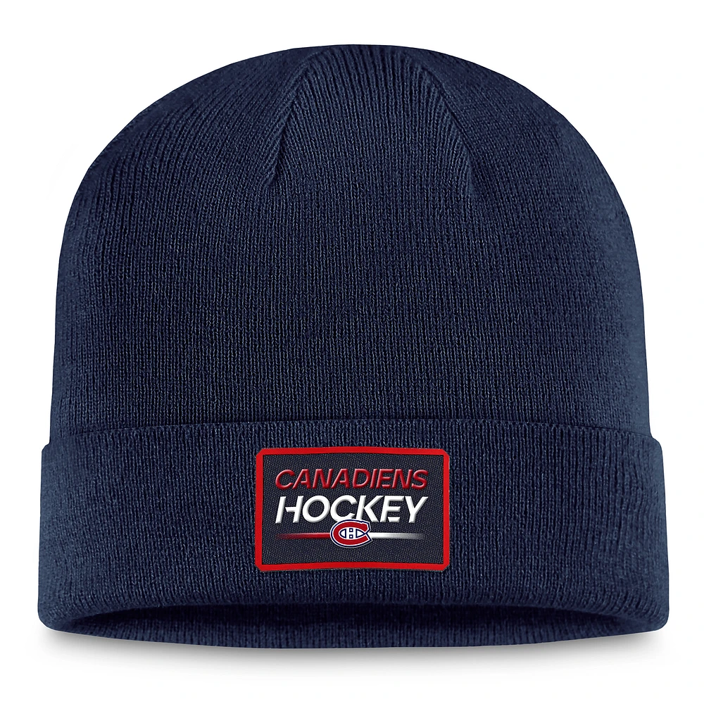 Men's Fanatics Navy Montreal Canadiens Authentic Pro Cuffed Knit Hat